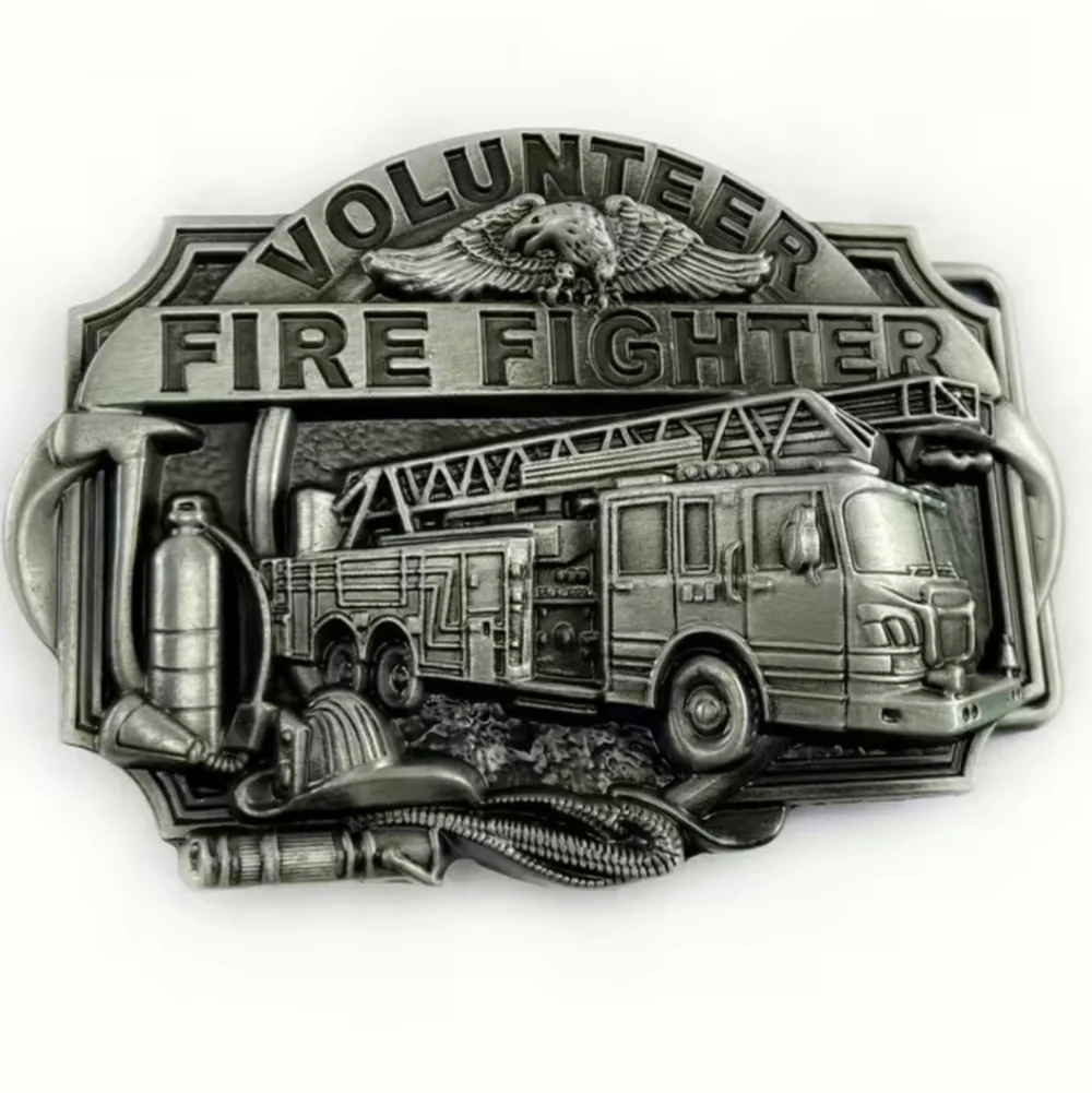 New men's volunteer firefighter belt buckle